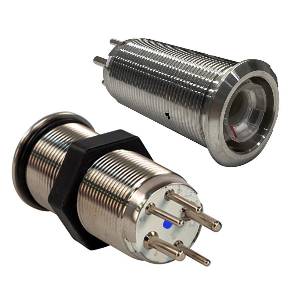 Bluewater 19mm Inrush Push Button Switch Off/On/On - Blue/Green/Red LED - Switch Body Only [9057-3113]