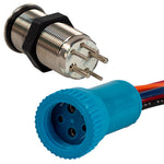 Bluewater 19mm Push Button Switch - Off/On Contact - Blue/Red LED - 1' Lead [9057-1113-1]