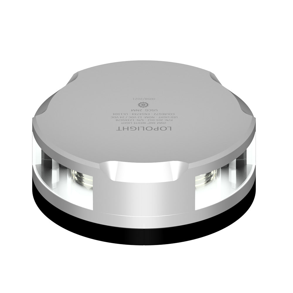 Lopolight 360-Degree Anchor Light - 2nm - Silver Housing w/FB Base - 2.5M Cable [201-012-FB 2.5M]