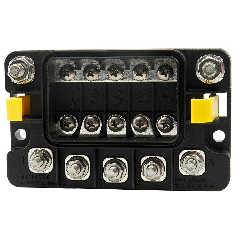 Egis MIDI 5 Circuit Fuse Block w/Sealed Cover - M8 Inputs - M6 Outputs [3906]