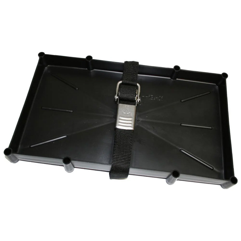 T-H Marine 27 Series Battery Holder Tray w/Stainless Buckled Strap [NBH-27-SSC-DP]
