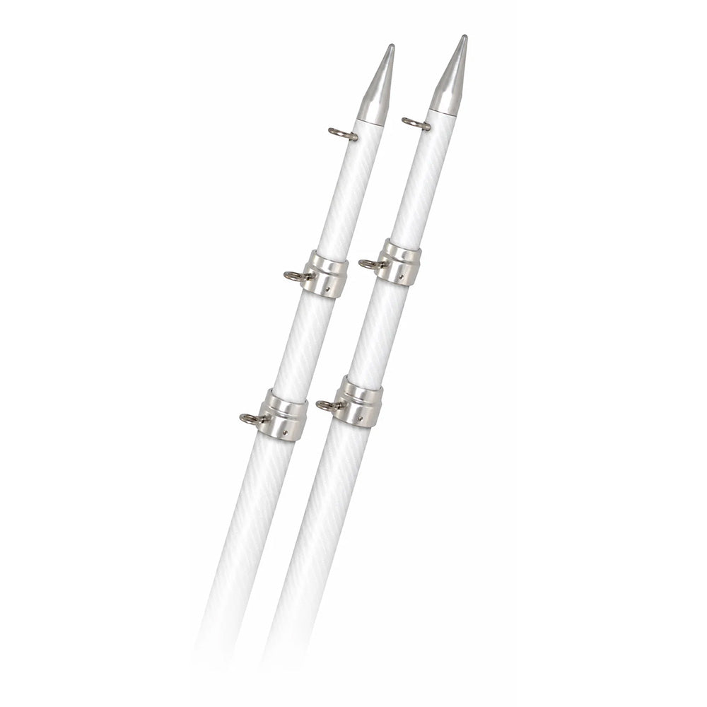 Rupp 18' White Carbon Fiber Telescoping Outrigger Poles 1.5" Diameter (Pair) [A0-1800-CFTW]