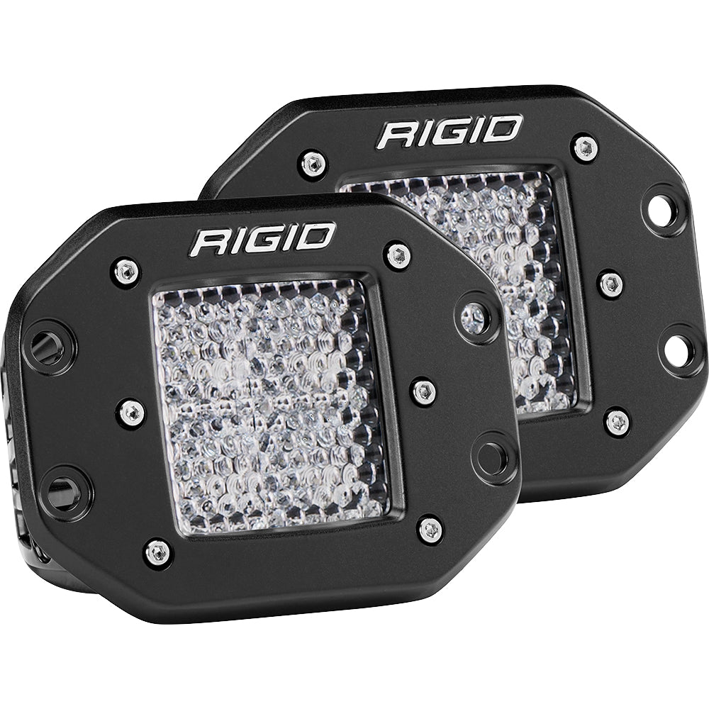 RIGID Industries D-Series PRO - Flush Mount - Diffused - Pair - Black [212513]