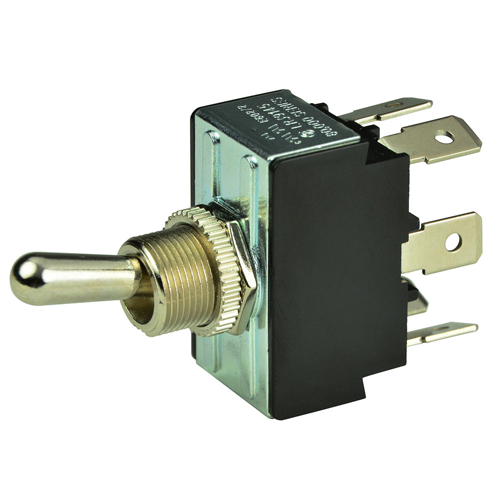 BEP DPDT Chrome Plated Toggle Switch - ON/OFF/(ON) [1002014]