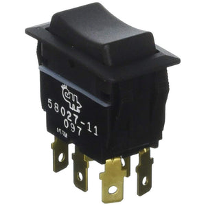 Cole Hersee Sealed Rocker Switch Non-Illuminated DPDT (On)-Off-(On) 6 Blade [58027-11-BP]