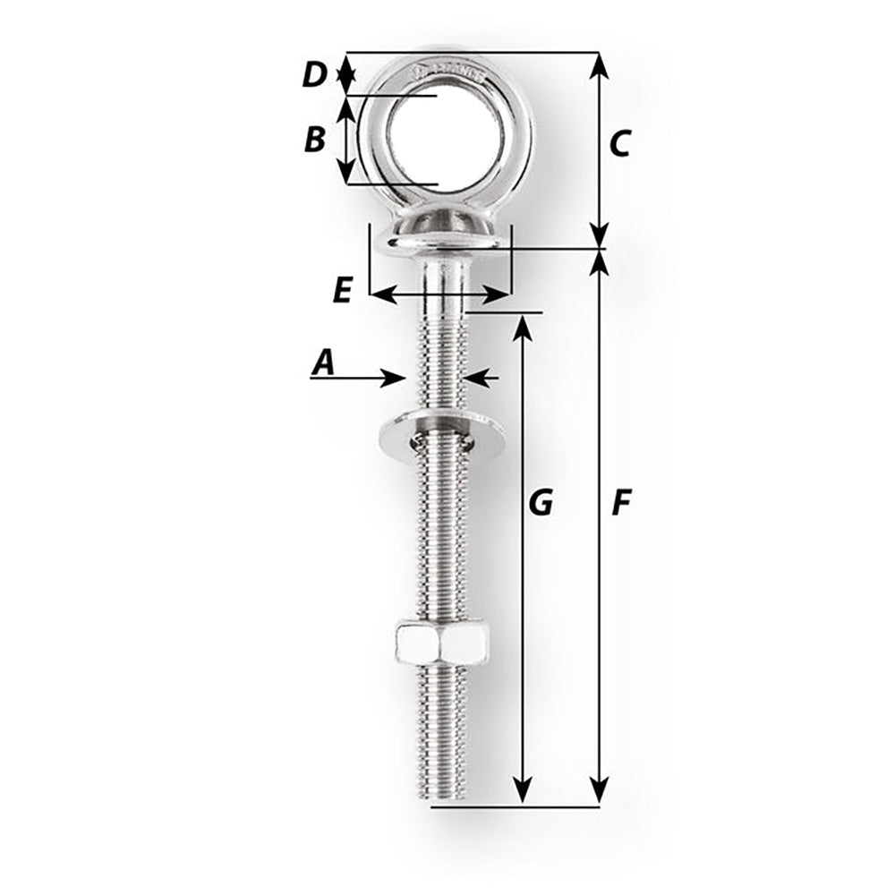 Wichard Eye Bolt - Diameter 5/32" - Length 4" [6493W]